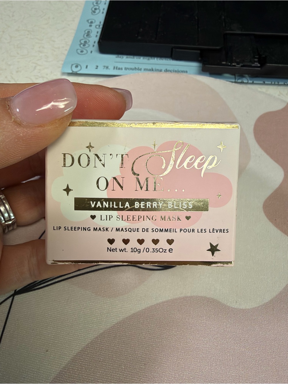 P Louise  Pink & Cream Lip Sleeping Mask with Gold Accents